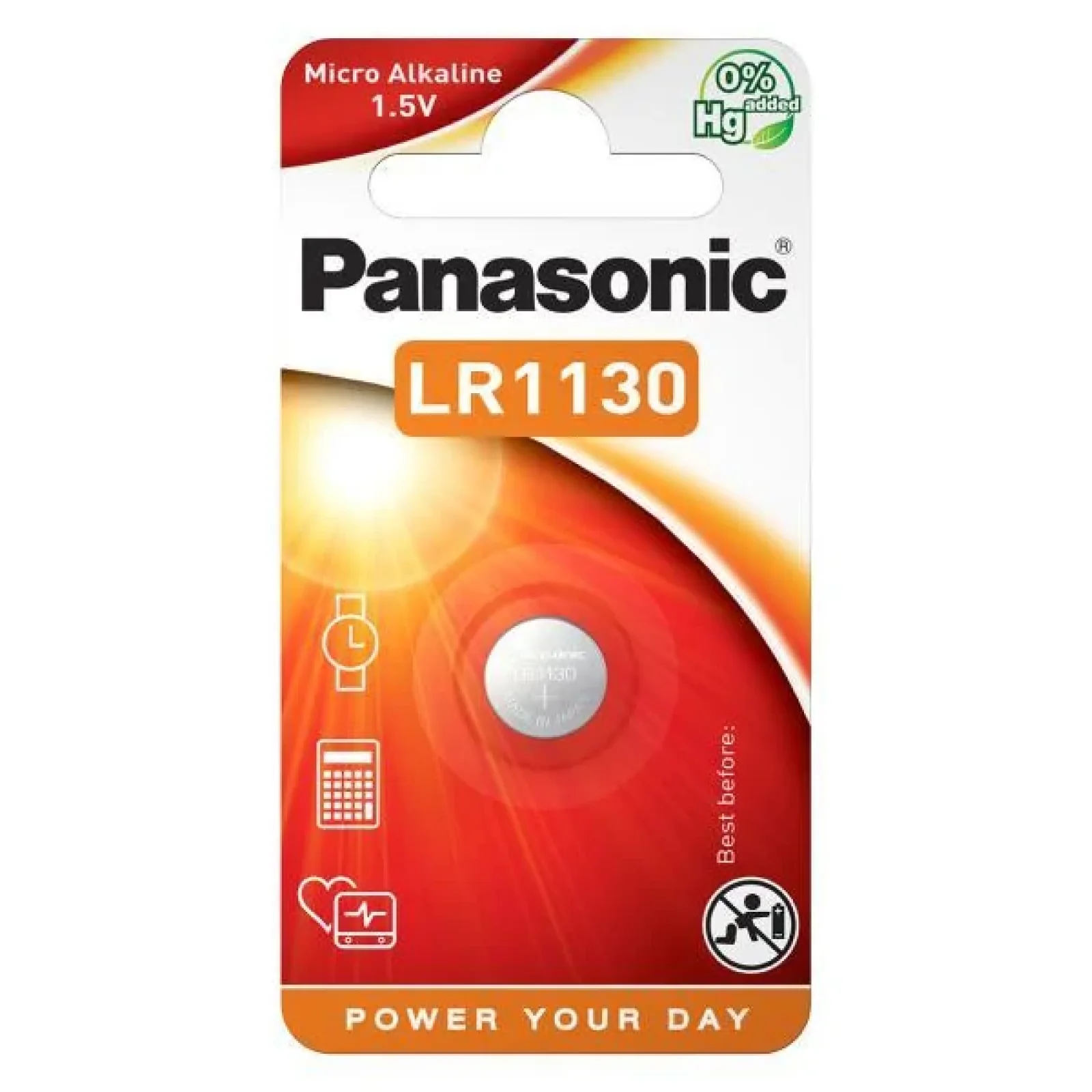 Батарейка Panasonic лужна LR1130(389, V10GA, AG10, RW49, G10, GP89A, LR54) блістер, 1 шт., LR-1130EL/1B UA